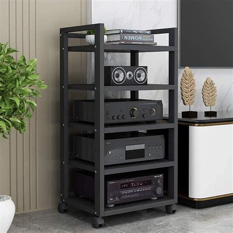 steel audio cabinet|5 shelf modular audio rack.